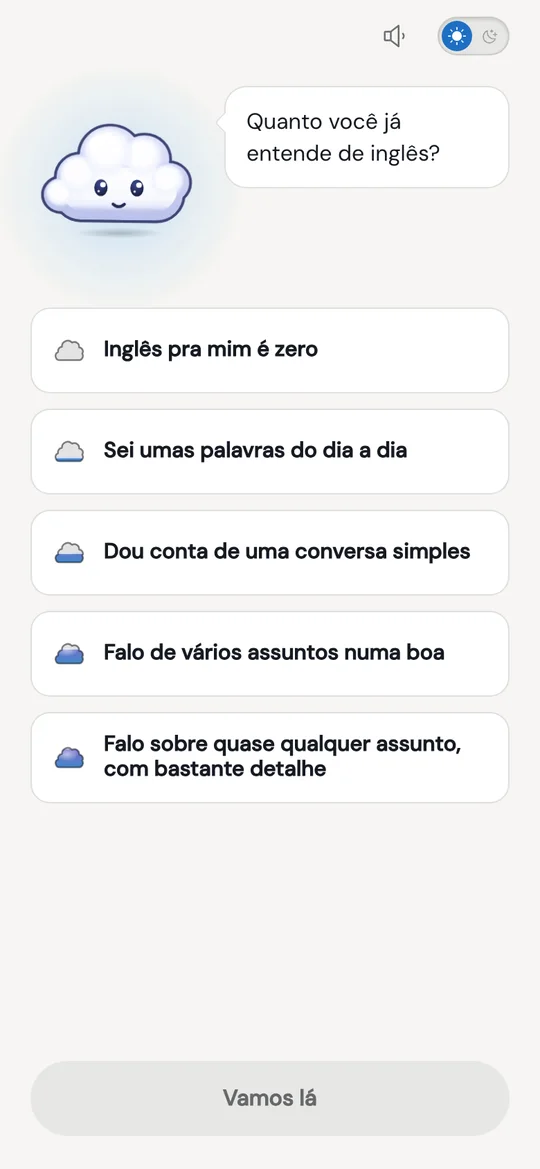 Tela do app: quanto você já entende do idioma?